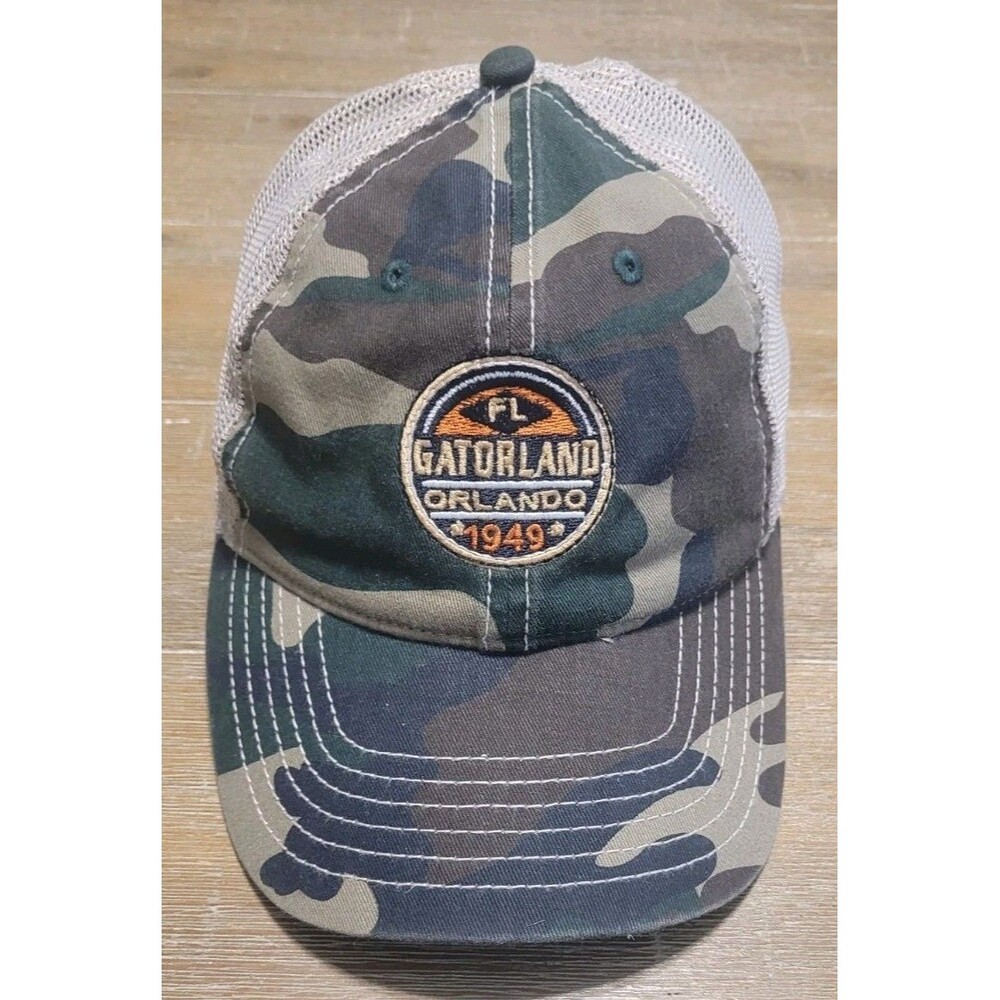 Gatorland Orlando Camo Hat Farhenheit Headwear Snapback Cap Camouflage Beige Adj